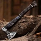 Custom Handmade Carbon Steel Hunting Viking Tactical Hatchet Tomahawk Axe Gift