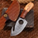 Hand Forged Damascus Steel Skinning knife Gold Sand