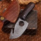 Hand Forged Damascus Steel Skinning knife Red Wood