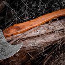 Damascus Viking Axe, Damascus Steel Axe With Leather Sheath, Darkwood Handle Axe, Viking Hatchet