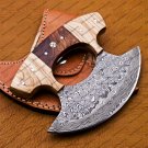 Personalized Custom Handmade Damascus Chef Kitchen Ulu Knife Chef Knife Heavy Duty Damascus Handle