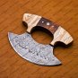 Personalized Custom Handmade Damascus Chef Kitchen Ulu Knife Chef Knife Heavy Duty Damascus Handle