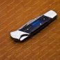 Personalized Custom Damascus Steel Folding Pocket Knife with Handle Olive Wood with Leather Sheeth
