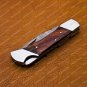 Personalized Custom Damascus Steel Folding Pocket Knife with Handle Olive Wood with Leather Sheeth