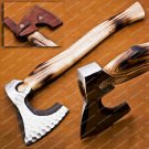 Custom Carban Steel Axe Viking Hunting Camping Axe Vantage Axe Battle with Beautiful Desing of Wood