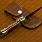 Handmade Damascus Folding Pocket Knife Hunting Knife Handmade Damascus Steel Handle Olive Blue Wood