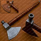 Custom Handmade Damascus Steel Axe, Viking Axe, Camping Axe, Throwing Axe, Axe with Leather Sheath
