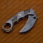 Personalized Custom Hand Made Damascus Steel Folding Pocket Karambit Knife Beautiful Handle Damascus
