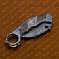 Personalized Custom Hand Made Damascus Steel Folding Pocket Karambit Knife Beautiful Handle Damascus