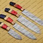 Damascus Chef Knife Set - Forged Steel, Vintage, Handcrafted, Koa Wood Chef Set with Sheath