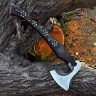 Custom Carban Steel Axe Viking Hunting Camping Axe Vantage Axe Battle with Beautiful Desing of Wood