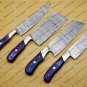 Damascus Chef Knife Vintage Knife Forged Steel Knife Perfect Gift Handcrafted Kitchen Set + Sheath