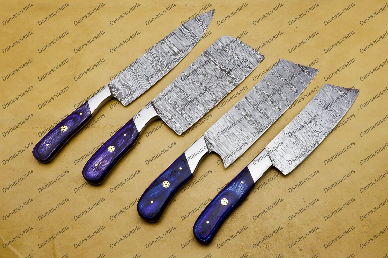 Damascus Chef Knife Set Best Gift Vintage Knife Forged Steel Knife Perfect Gift Handcrafted Kitchen