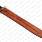 Custom Handmade Damascus Steel Sword With Bull Horn Handle + Leather Sheath