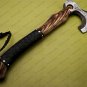 Custom Forged Carbon Steel Viking Axe with Rose Wood Shaft Viking Bearded Camping Axe Best Birthday