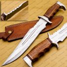 Personalized D2 Custom Steel Hunting Bowie Knife Fixed Blade Father's day gift with Leather sheath