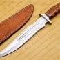 Personalized D2 Custom Steel Hunting Bowie Knife Fixed Blade Father's day gift with Leather sheath