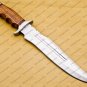 Personalized D2 Custom Steel Hunting Bowie Knife Fixed Blade Father's day gift with Leather sheath
