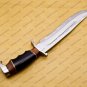 Personalized Custom Forged Hunter Knife Carban Steel Bowie Knife Handle Walnut Wood + Leather Sheath