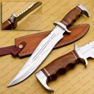 Personalized D2 Custom Steel Hunting Bowie Knife Fixed Blade Father's day gift with Leather sheath