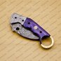 Personalized Damascus Folding Pocket Knife Karambit Knife Hunting Knife with Free Damascus Keychain