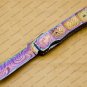 Custom Handmade Damascus Steel Folding Pocket Knife with Handle Kowa Wood with Leather Sheath