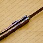 Custom Handmade Damascus Steel Folding Pocket Knife with Handle Kowa Wood with Leather Sheath