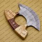 Customize Handmade Damascus Chef Kitchen Ulu Knife Chef Knife Heavy Duty Koa Wood + Leather Sheath