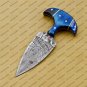 CUSTOM HANDMADE DAMASCUS BLADE HUNTING BOWIE DOUBLE EDGE DAGGER KNIFE AND SHEATH