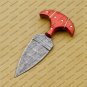CUSTOM HANDMADE DAMASCUS BLADE HUNTING BOWIE DOUBLE EDGE DAGGER KNIFE AND SHEATH