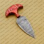 CUSTOM HANDMADE DAMASCUS BLADE HUNTING BOWIE DOUBLE EDGE DAGGER KNIFE AND SHEATH