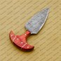 CUSTOM HANDMADE DAMASCUS BLADE HUNTING BOWIE DOUBLE EDGE DAGGER KNIFE AND SHEATH