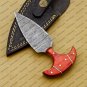 CUSTOM HANDMADE DAMASCUS BLADE HUNTING BOWIE DOUBLE EDGE DAGGER KNIFE AND SHEATH