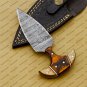CUSTOM HANDMADE DAMASCUS BLADE HUNTING BOWIE DOUBLE EDGE DAGGER KNIFE AND SHEATH