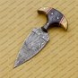 CUSTOM HANDMADE DAMASCUS BLADE HUNTING BOWIE DOUBLE EDGE DAGGER KNIFE AND SHEATH