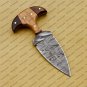 CUSTOM HANDMADE DAMASCUS BLADE HUNTING BOWIE DOUBLE EDGE DAGGER KNIFE AND SHEATH