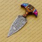 CUSTOM HANDMADE DAMASCUS BLADE HUNTING BOWIE DOUBLE EDGE DAGGER KNIFE AND SHEATH