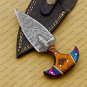 CUSTOM HANDMADE DAMASCUS BLADE HUNTING BOWIE DOUBLE EDGE DAGGER KNIFE AND SHEATH
