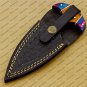 CUSTOM HANDMADE DAMASCUS BLADE HUNTING BOWIE DOUBLE EDGE DAGGER KNIFE AND SHEATH
