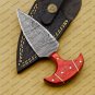 CUSTOM HANDMADE DAMASCUS BLADE HUNTING BOWIE DOUBLE EDGE DAGGER KNIFE AND SHEATH