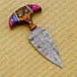 CUSTOM HANDMADE DAMASCUS BLADE HUNTING BOWIE DOUBLE EDGE DAGGER KNIFE AND SHEATH