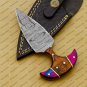 CUSTOM HANDMADE DAMASCUS BLADE HUNTING BOWIE DOUBLE EDGE DAGGER KNIFE AND SHEATH