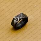 Handmade Damascus Steel Wedding Ring for Men Engagement Band with Custom Size