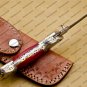 Personalized Custom Hand Made Damascus Steel Folding Pocket Knife With Free Damascus Keychain knife