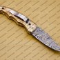 Damascus Folding Hunter Pocket Knife Custom Forged Damascus Steel Bowie Knife Handle Copper Metal