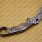 Custom Hand Made Damascus Steel Folding Pocket Karambit Knife Beautiful Handle Damascus with Cover
