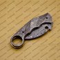 Custom Hand Made Damascus Steel Folding Pocket Karambit Knife Beautiful Handle Damascus with Cover