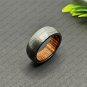 Damascus Steel Whiskey Barrel Ring Man Wood Wedding Ring Man Promise Ring Damascus Steel Ring Man