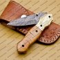 Custom Hand Made Damascus Steel Folding Pocket Knife with Damascus Keychain Knife Handle Olive Wood