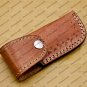 Custom Damascus Steel Folding Pocket Knife with Damascus Keychain Handle Kowa Wood with Sheath